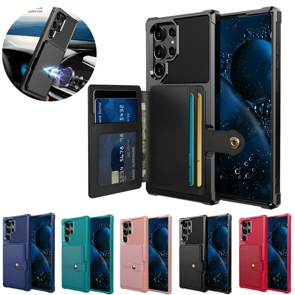 For Samsung Galaxy S23 /S23/S23 Ultra Case Cover, Shockproof Luxury Card Wallet Leather Slim Cover