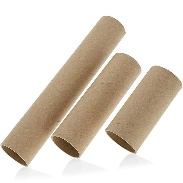 Brown Paper Cardboard Craft Tube Rolls, 3 Sizes (24 Pack)