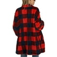 thumbnail image 6 of Summer Newness From $8,AXXD Casual Plaid Long Sleeve Button Sweater Black Cardigan for Girl Clearance Red Size S, 6 of 6