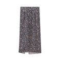thumbnail image 4 of HH TRAF Faldas de moda de verano para mujer, faldas de lino con cintura alta, cinturón decorativo, dobladillo con abertura y cremallera en la espalda, faldas largas estampadas para mujer, 4 of 5