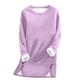 thumbnail image 2 of HongQid Women's Winter Warm Sherpa Lined Fleece Crewneck Sweatshirt Pullover Loungewear Tunic Tops, 2 of 6