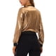 thumbnail image 3 of CHAQUETA BOMBER CORTA METÁLICA CON CUELLO ALTO PARA MUJERES CHIC, L, MARRÓN DORADO, 3 of 7