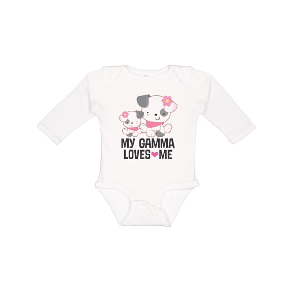 Inktastic My Gamma Loves Me Granddaughter Girls Long Sleeve Baby Bodysuit