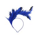 thumbnail image 2 of Red Black Feather Fascinator Headband Elegant Party Hair Accessory for Wedding Cocktail Event, 2 of 6