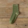 thumbnail image 3 of MZXELPRJD No Show Socks Womens Spring Autumn All Cotton Solid Color Comfortable Breathable Stacked Socks Autumn Socks, Running Socks Army Green, 3 of 3