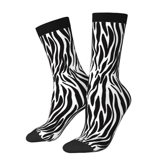 Balery Zebra Calcetas Largas con Estampado para Hombre y Mujer – Suaves y Transpirables, Talla Única (US 5-11)