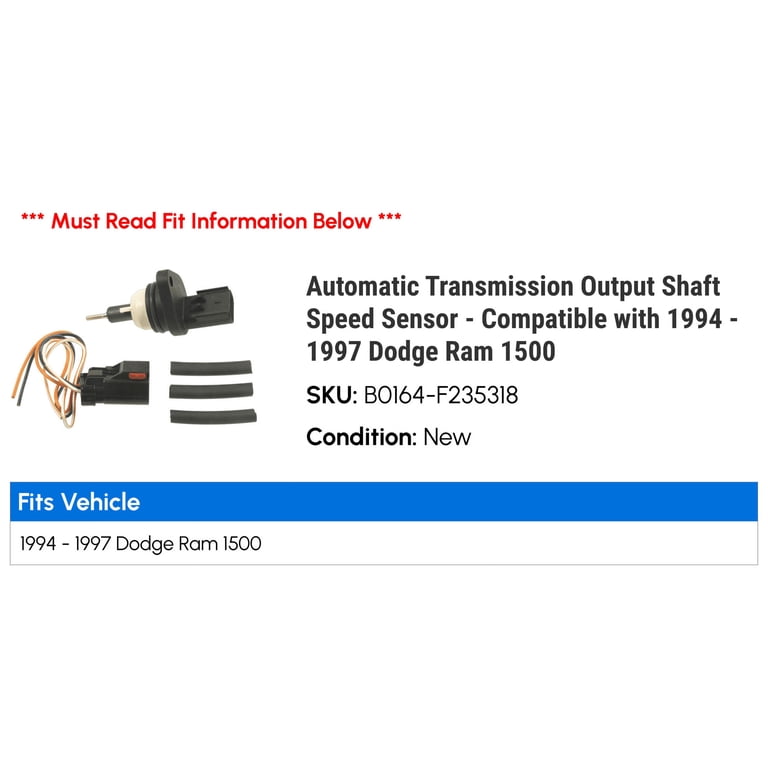 Evan-Fischer Transmission Speed Sensor For 1994-1997 Dodge Ram 1500 - Output Shaft Sensor, 1-Year Warranty