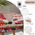thumbnail image 3 of Christmas Gnomes Round Tablecloth for 55-60 Inch Tables,Fitted Table Cover with Elastic Edge,Xmas Tree Gift Wooden Red Black Plaid Waterproof Outdoor Table Cloth Protector for Patio Garden Dinner, 3 of 9