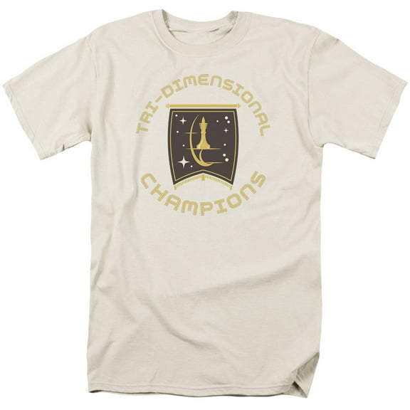 Star Trek Tri Dimensional Champs Adult 18/1 T-Shirt Cream