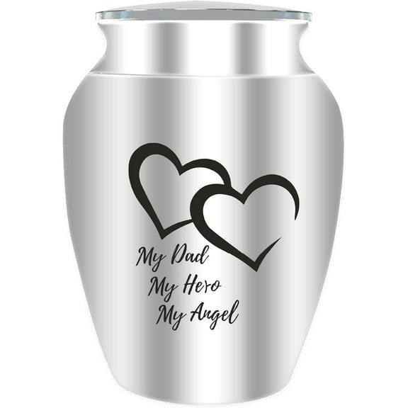 Heart Small Keepsake Urns Mini Cremation Urn for Human Ashes Aluminum Sharing Funeral Urn Memorials Ashes Holder Miniature Container for Brother Family Friends Pets 2.6x1.8Inch-Silvery grey