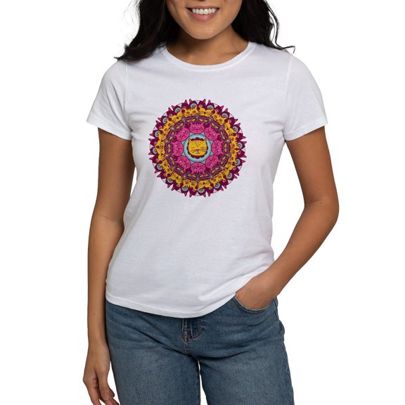 CafePress - Mandala Cats T Shirt - Women's Classic T-Shirt
