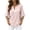 #0232-Pink, variant on Women's Blouses Striped Print V Neck Flare Sleeve Solid Casual Tops Office Commute Style Lightweight Breathable Loose Fit Shirts Gift