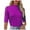 Purple, variant on Bibifish Womens T-Shirts Stand Collar Slim Fit Half Sleeve Tee Tops Knit Stretch Fit Formal Ladies Casual Daily Wear Tshirts