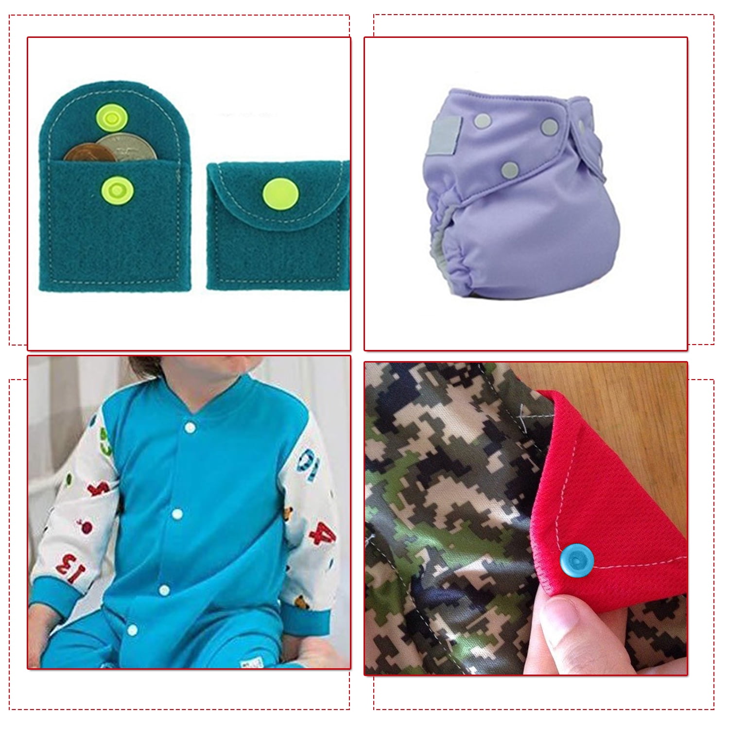 Trimming Shop KAM Snap Press Pliers T3 Plastic Snaps Starter Kit Assorted  Colors Hand Tool, 150pcs