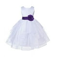 thumbnail image 2 of Ekidsbridal White Satin Shimmering Organza Formal Flower Girl Dress Communion Baptism Holiday Toddler Junior Bridesmaid Father Daughter Dance Recital 4613T 10, 2 of 3