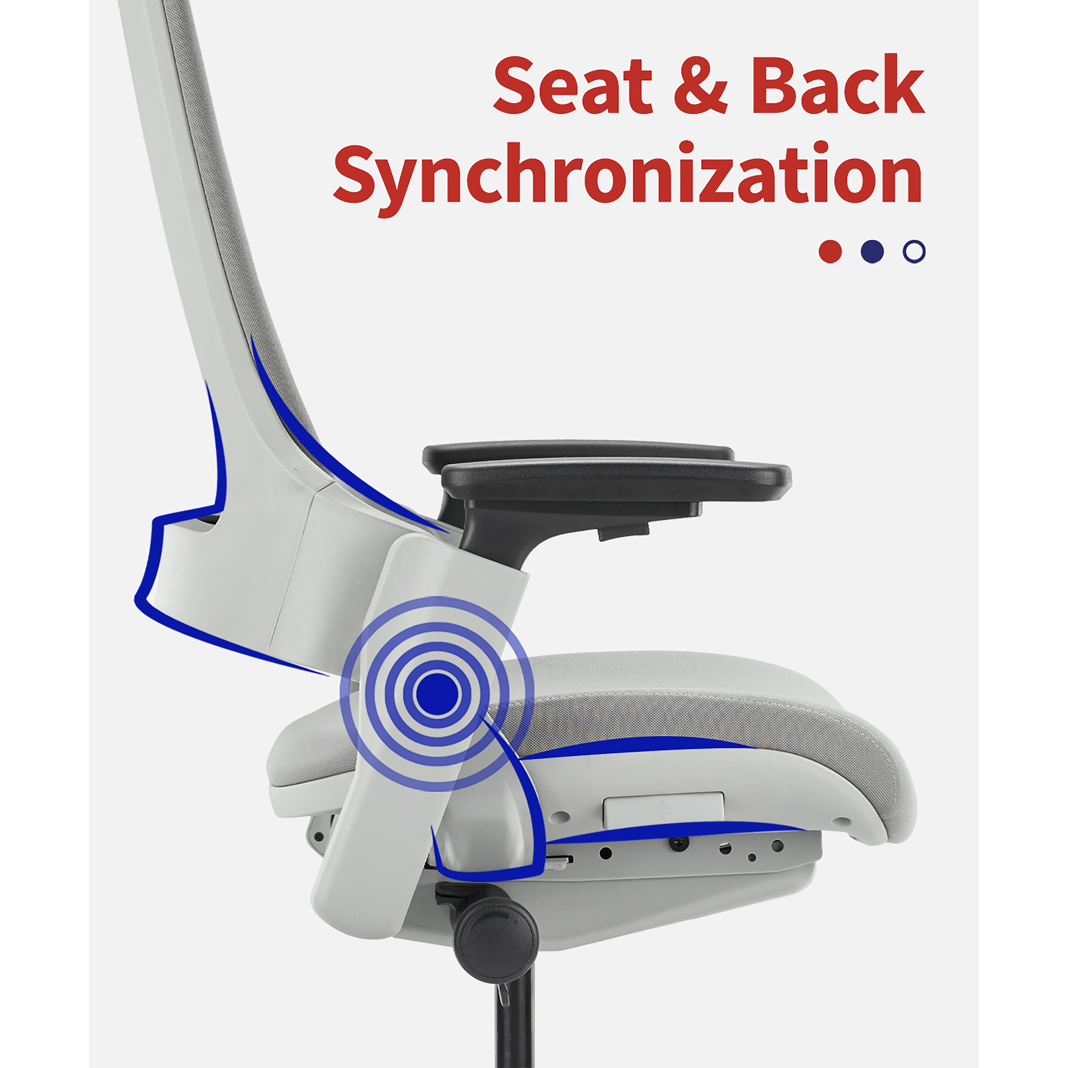 Furniture of America Inek Ergonomic Office Chair, Gray and White