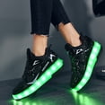 thumbnail image 3 of Yiomxhi Kids Roller Shoes, Boy Girl Sneakers with LED Light Wheels, Become Sport Sneaker for Birthday Christmas Children Gift, Adjustable Roller Skates Suitable for Outdoor School, 3 of 7