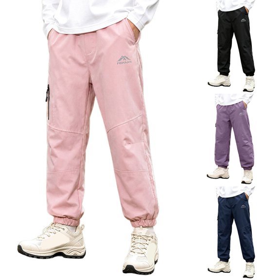 Kids Heavyweight Lined Snow Pants Windproof Water Resistant Soft Fabric Boys Girls Ages 2-13 Winter Outdoor Ski Travel Wear