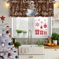 thumbnail image 5 of Coffee Curtain Valances for Windows, Kitchen Valance Window Treatments Panel 2 Pack, Vintage Art Farmhouse Rod Pocket Short Curtains for Bathroom Bedroom 60 x 18 Inch, 5 of 8