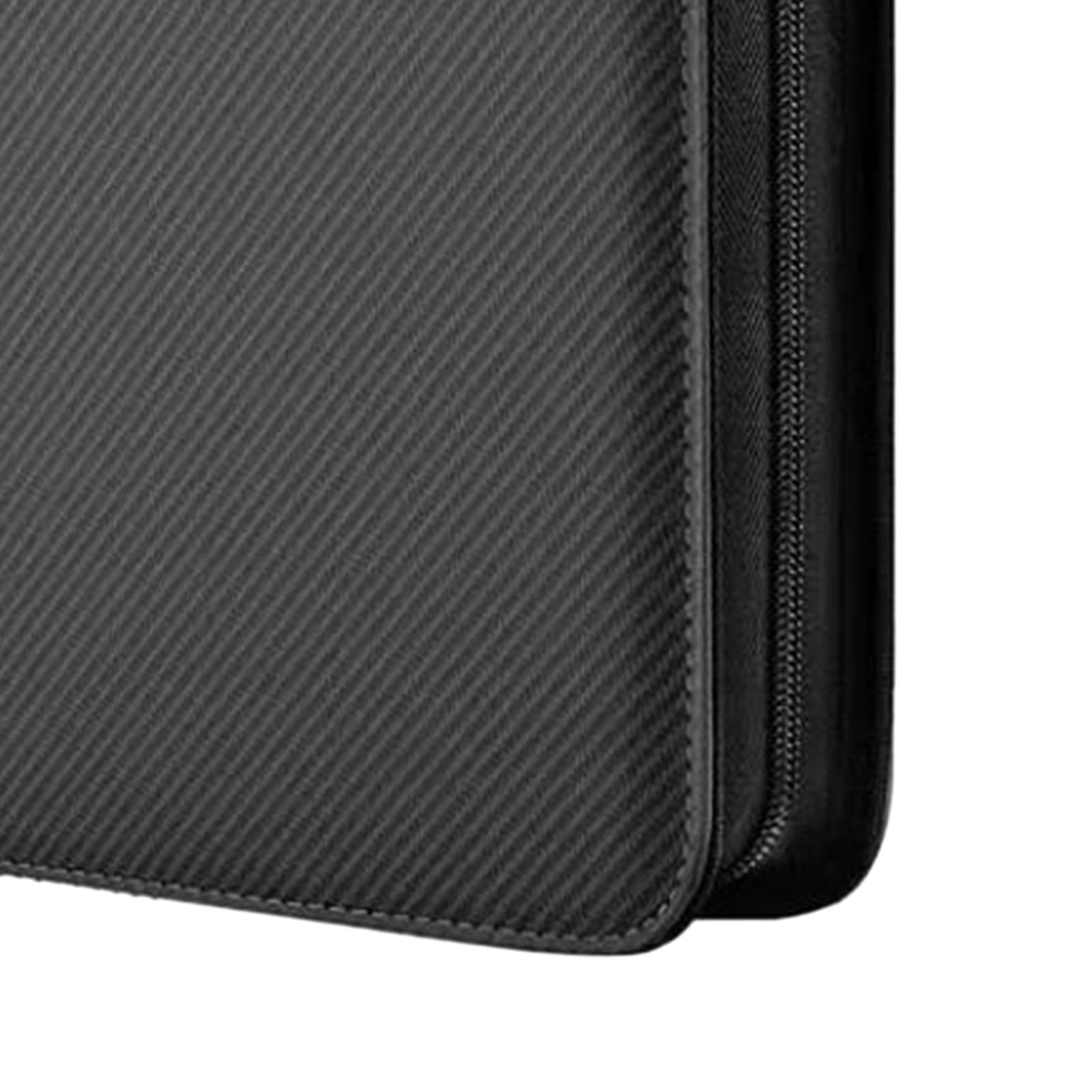 LeeQinersw 9 Pocket Binder Binder Photocard Zipper Portable Durable Waterproof Trading Card Black B