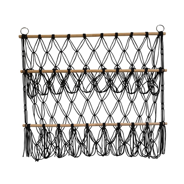 Guardoinrt Stuffed Animals Net Hammock Cotton Rope Home Nursery coloful for Decoration Playroom black 80x75cm