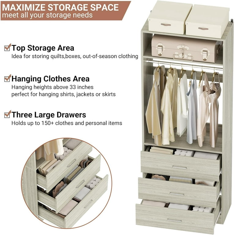 Amazon.com: ZVZHM Portable Closet, 53 Inch Wardrobe Closet