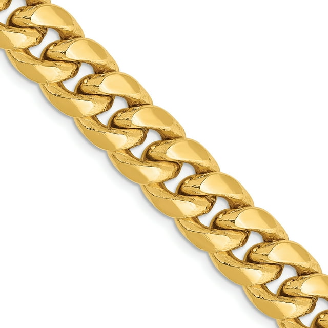 10k Yellow Gold 9.3mm Miami Cuban Chain Necklace Pendant Charm Curb