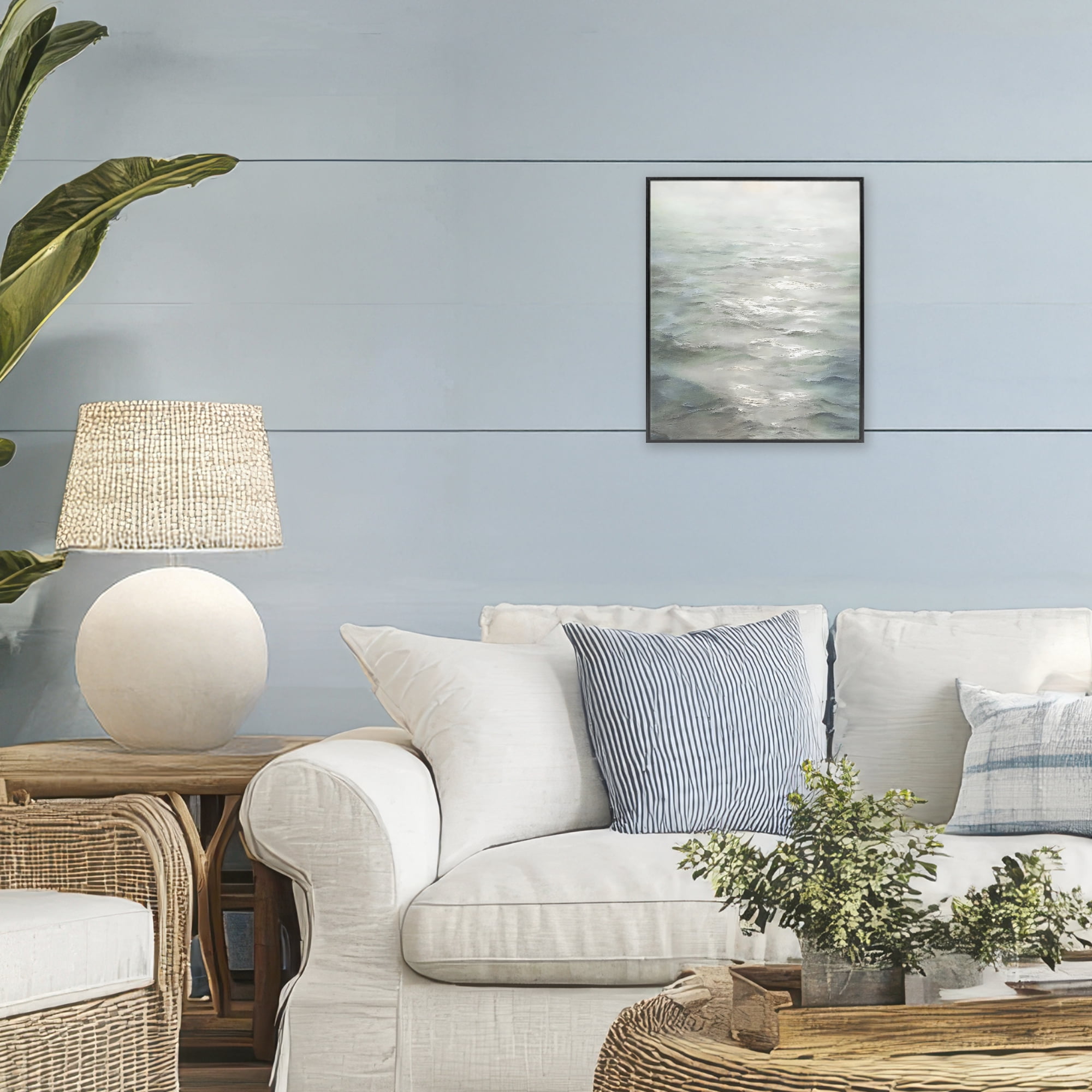 Stupell Industries Shallow Reflections on Sea Black Framed Giclee Art, design by Riley B