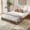 Walnut, variant on Twin Full Bed Frame, Wood Platform Bed Frame, Low Profile Bed Base with Fluted Design, Wood Slat Support, No Box Spring Needed, Easy Assembly, Noise Free