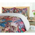 thumbnail image 5 of Ambesonne Colorful Duvet Cover Sets, Peacock Feather Animal, 2-Queen, Green Blue Red, 5 of 6