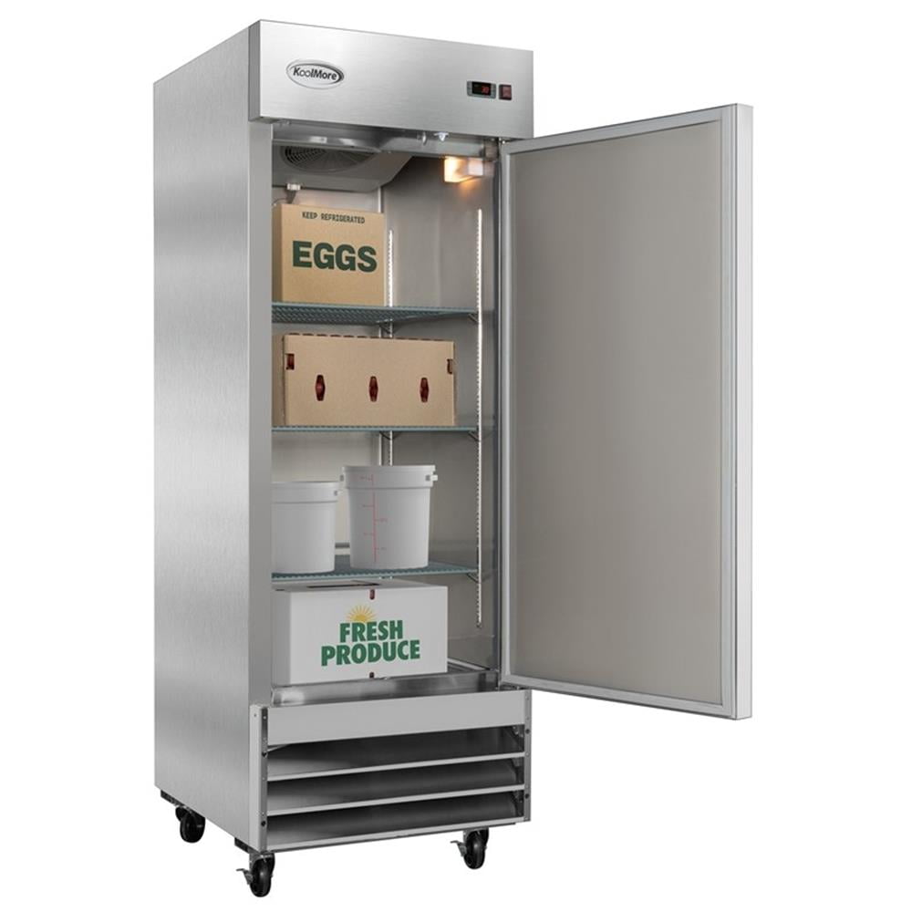 Pemberly Row Silver 29" One Door Commercial Reach-in Refrigerator 23 cu. ft. in