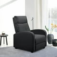 thumbnail image 4 of Vineego Faux Leather Office Manual Pushs Adjustable Backrest Recliner Chair, Black, 4 of 4