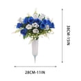 thumbnail image 2 of Orangide Cemetery Flowers 18 Head Rose Bouquet with Bucket Decoration Artificial Memorial Tribute for Graveside Sympathy Gift Outdoor Cemetery Decor for Loved Ones, 2 of 9