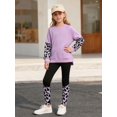 thumbnail image 4 of Hotiary 2Pcs Teens Little Girls Tracksuit Pant Outfit Sets Long Sleeve Sweatshirt & Leggings Color-Block Hoodie Top Sweapants Winter Fall Clothes, 6-14 Years, 4 of 8