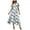 Navy, variant on felwors Summer Dresses for Women 2025 Casual V Neck Short Sleeve Floral Midi Dress Tie Waist Ruffle Boho Cute Summer Dress Blue, XXL