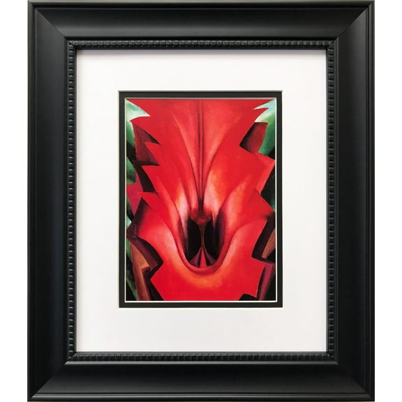 Georgia O'Keeffe "Inside Red Canna" Custom Framed Art Print Generic