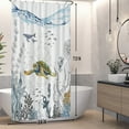 thumbnail image 4 of Mizhona Summer Shower Curtain Funny Sea Turtle Dolphin for Bathroom Waterproof Polyester Fancy Modern Decor 47"x64", 4 of 4