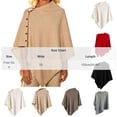 thumbnail image 3 of Gamivast Women's Poncho Cape Shawl Button Side Asymmetrical Wrap Soft Knit Cloak Sweater Capelet Cozy Layering Outerwear for Fall Winter Travel Casual Daily Wear, 3 of 3