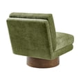 thumbnail image 5 of NPD Furniture Zenda Fabric Swivel Accent Chair w/ Wooden Base in Green, 5 of 16