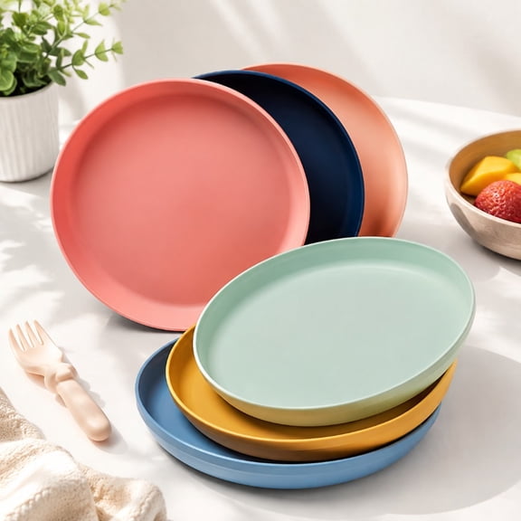 Kids Dinner Plates Set, 7" Reusable Plates for Toddlers