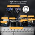 thumbnail image 4 of Costway 48 Inches Natural Gas Range Freestanding with 7 Burners Cooktop & Double Ovens, 4 of 9