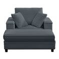 thumbnail image 7 of MUZZ Corduroy Oversized Accent Chair with Ottoman, Upholstered Chaise Lounge indoor for Reading,living Room Chair with Ottoman,Dark Grey, 7 of 7