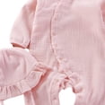 thumbnail image 4 of Kakishop Newborn Baby Girl Boy Ruffle Romper Knit Sweater Onesie Jumpsuit Long Sleeve Romper + Hat Solid Fall Winter Outfits (Red,0-3 Months), 4 of 6