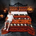 thumbnail image 2 of Homewish Halloween Ghost Pumpkin Queen Comforter Set, Bat Spider Web Comforter Sets Queen, Orange Black White, Black Reversible, 3-Piece 1 Comforter and 2 Pillowcases, 2 of 6