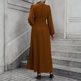 thumbnail image 5 of Tianiyouqing Long Sleeve Bridesmaid Dresses with Slit Long Pleated V Neck Formal Evening Gown for Women Brown XXL, 5 of 6