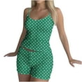thumbnail image 6 of FAHXNVB Womens Pajamas Set Casual Polka Dot Printed Sleepwear Soft Pj Sets 2 Piece Sleeveless Cropped Cami Top and Shorts Loungewear S-XXL, 6 of 6