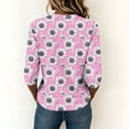 thumbnail image 7 of Edvintorg Tops Women Plus Size Fashion Floral Printed Crew Neck 3/4 Sleeve Casual Pullover Shirt Women's Blouses Womens Clothing Pink XXXL, 7 of 7