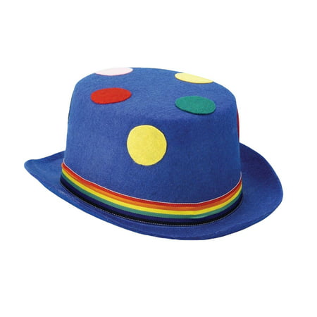 Blue Polka Dot Dots Clown Circus Multicolor Top Hat Adult Costume Accessory