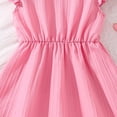 thumbnail image 2 of Likimi Kids Girls Dress Girls Solid Color Ruffle Sleeve Dresses Summer Sizes 11-12 Years Pink, 2 of 9