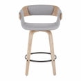 thumbnail image 2 of LumiSource White Washed Wood, Black Metal, Grey Fabric Elisa Counter Stool - Set of 2, 2 of 8